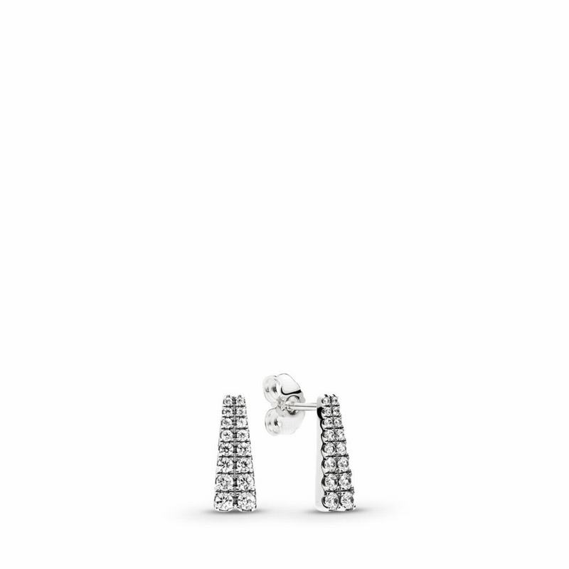 Pandora Shooting Stars Stud Earrings Ireland - Sterling Silver/Cubic Zirconia - 387056TCI